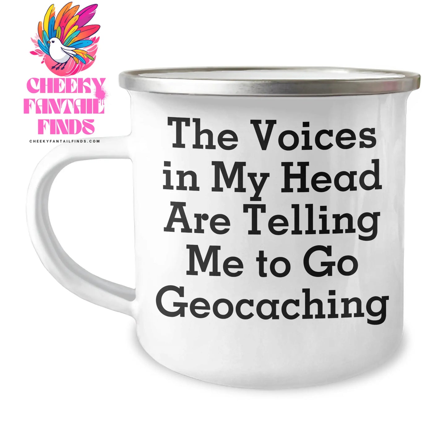 Geocaching Adventures Gifts from Friends to Geocaching Lovers, 'The Voices In My Head Are Telling Me To Go Geocaching' Funny Camping Mug for Mother's Day - Image 1