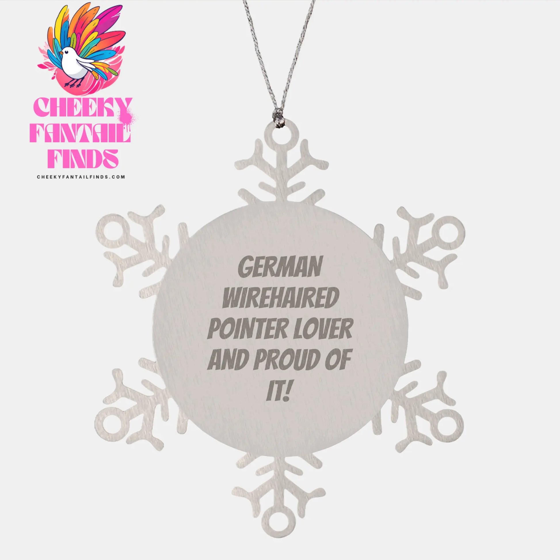 German Wirehaired Pointer Dog Lover Gifts Snowflake Ornament, Funny German Wirehaired Pointer Dog Christmas Decoration, Gifts from Men to German Wirehaired Pointer Dog Enthusiasts - Image 1