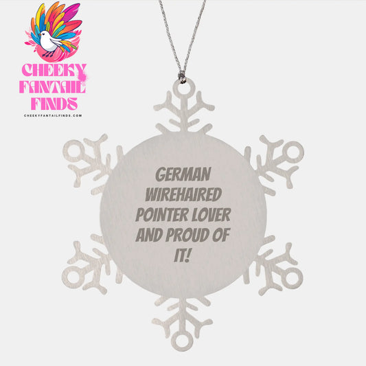 German Wirehaired Pointer Dog Lover Gifts Snowflake Ornament, Funny German Wirehaired Pointer Dog Christmas Decoration, Gifts from Men to German Wirehaired Pointer Dog Enthusiasts - Image 1