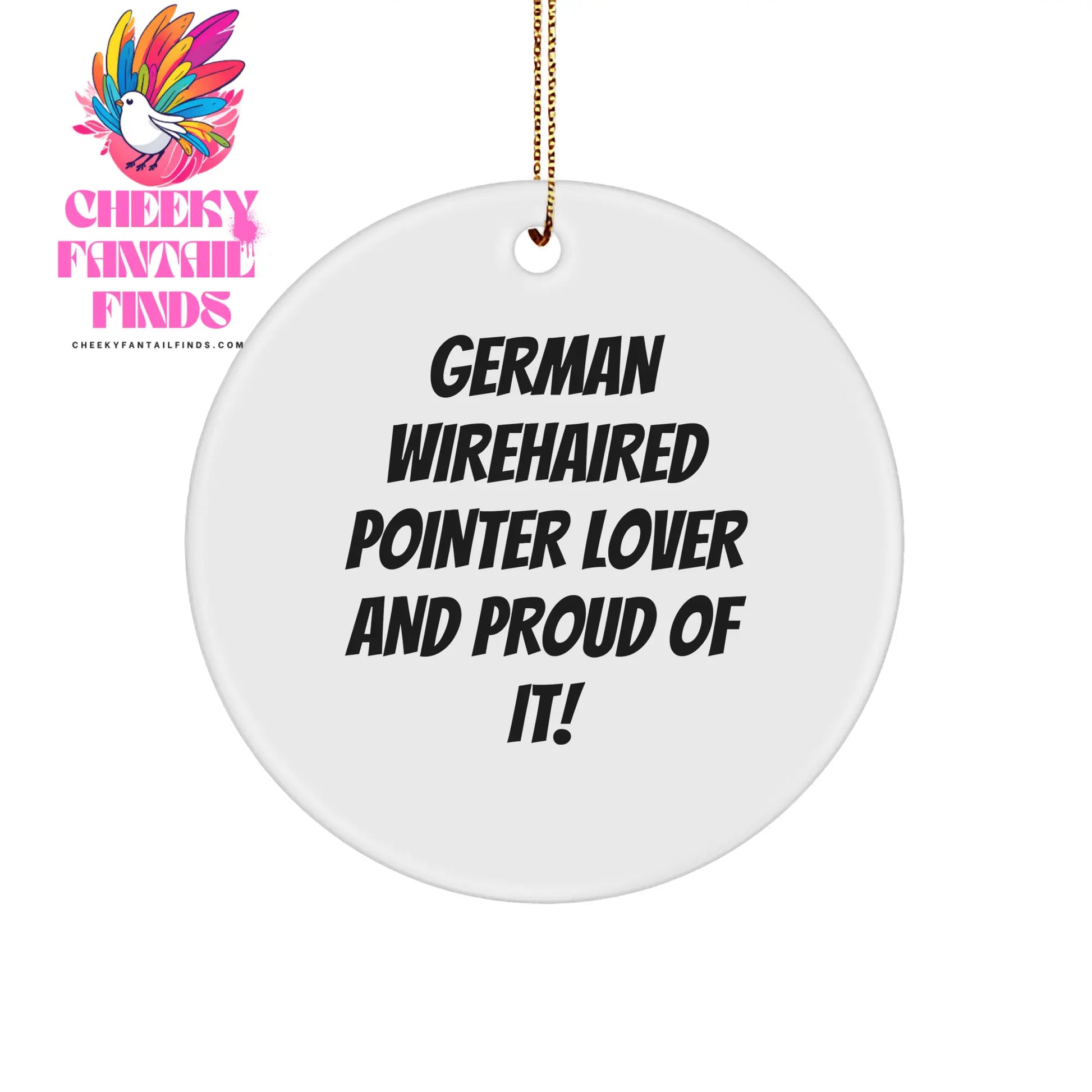 German Wirehaired Pointer Dog Lover Gifts from Friends and Family for Christmas Unique Circle Ornament - Image 1