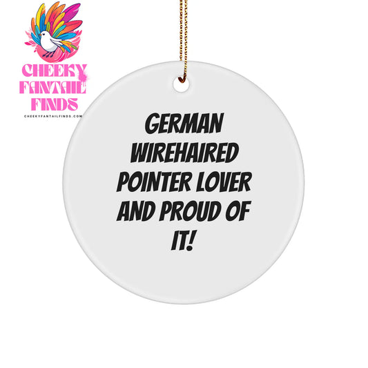 German Wirehaired Pointer Dog Lover Gifts from Friends and Family for Christmas Unique Circle Ornament - Image 1