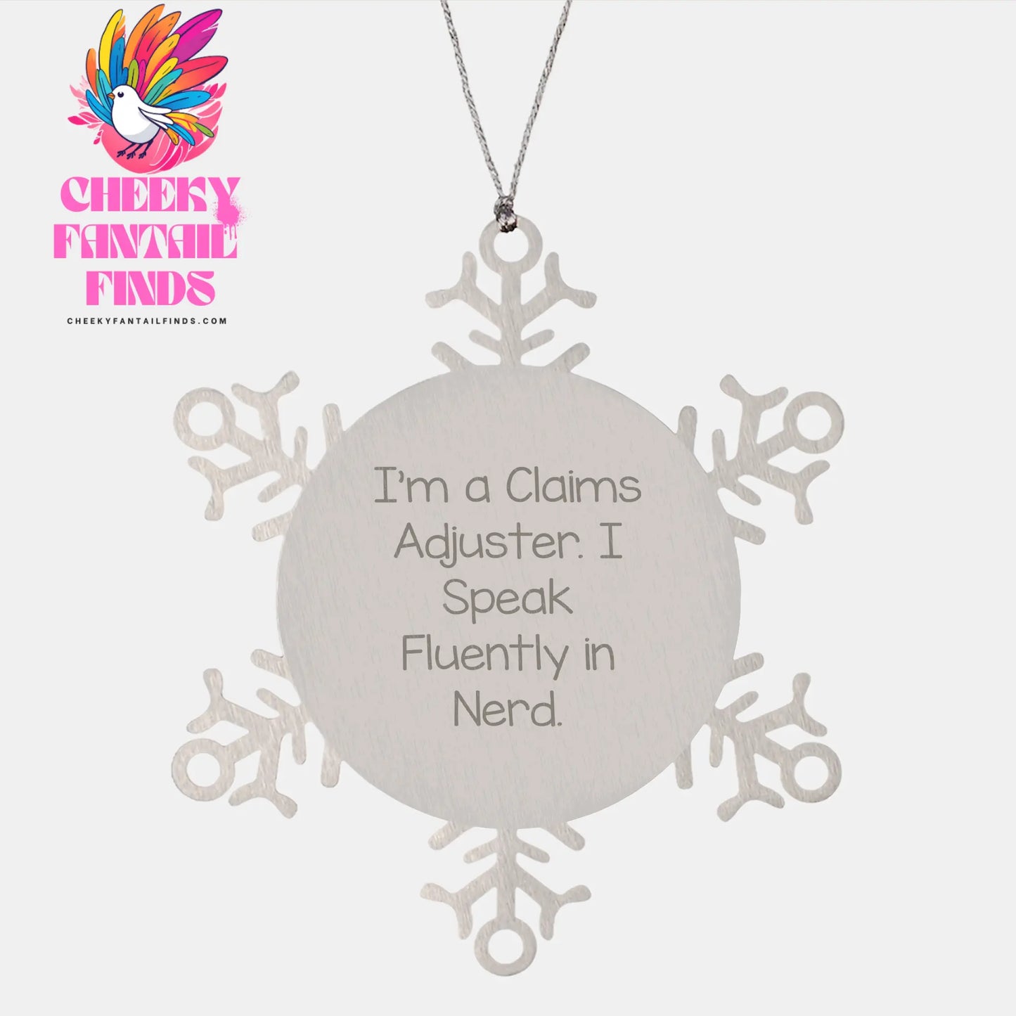 Gifts for Claims Adjusters: I'm a genius Who Speaks Fluently Funny Snowflake Ornaments, Stainless Steel Shatterproof Christmas Unique Gifts from geniuss for Claims Adjusters - Image 1