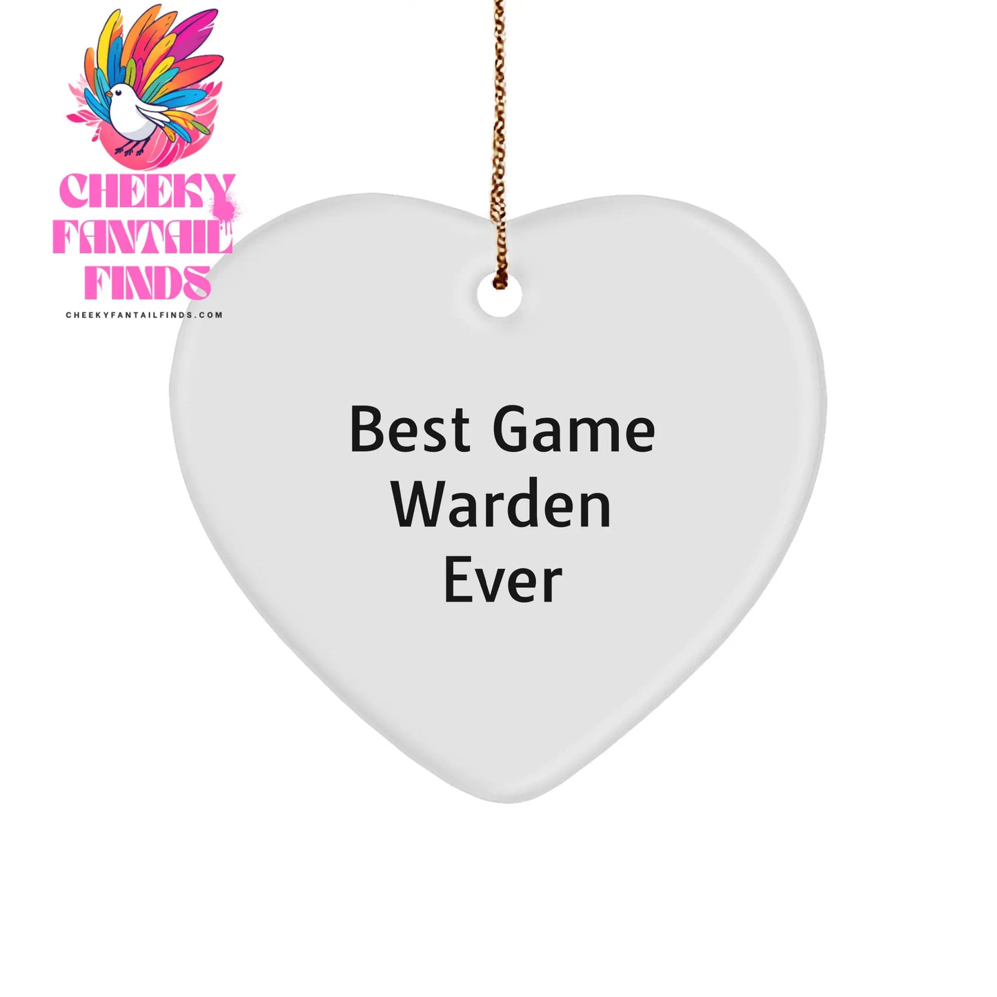 Gifts for Game Wardens, Best Game Warden Ever Heart Ornament, Funny Christmas Unique Gifts from Grandma to Game Warden - Image 1