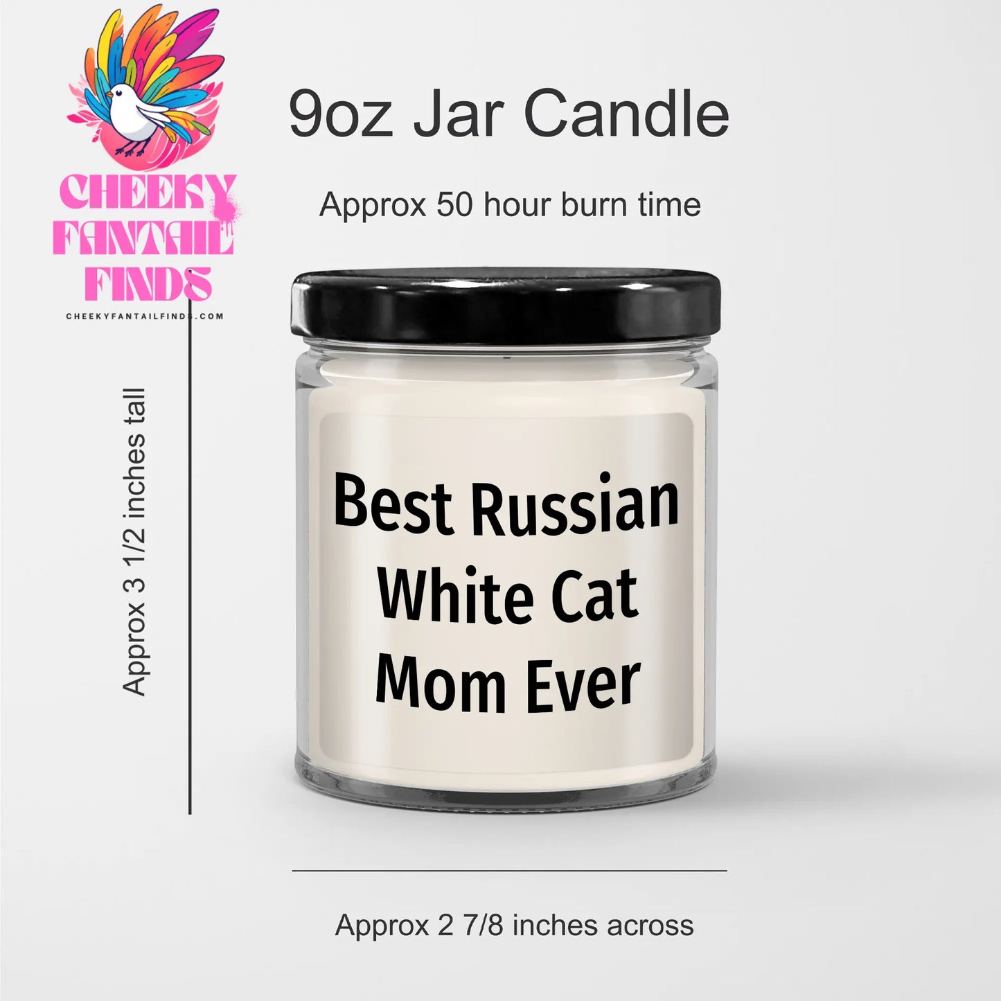 Gifts for Russian White Cat Moms - Funny 9oz Vanilla Soy Candles - Best Russian White Cat Mom Ever Gifts from Kids - Unique Father's Day Unique Gifts for Cat Lovers - Image 3