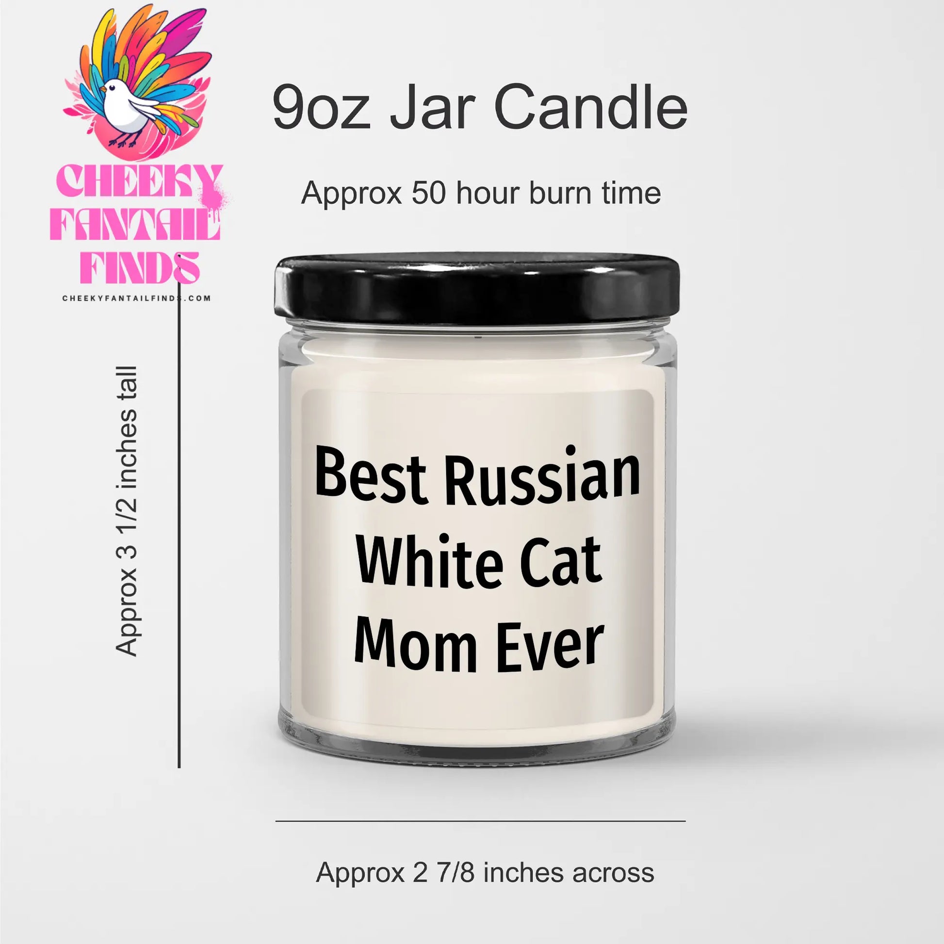 Gifts for Russian White Cat Moms - Funny 9oz Vanilla Soy Candles - Best Russian White Cat Mom Ever Gifts from Kids - Unique Father's Day Unique Gifts for Cat Lovers - Image 3