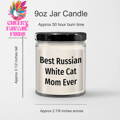 Gifts for Russian White Cat Moms - Funny 9oz Vanilla Soy Candles - Best Russian White Cat Mom Ever Gifts from Kids - Unique Father's Day Unique Gifts for Cat Lovers - Image 3