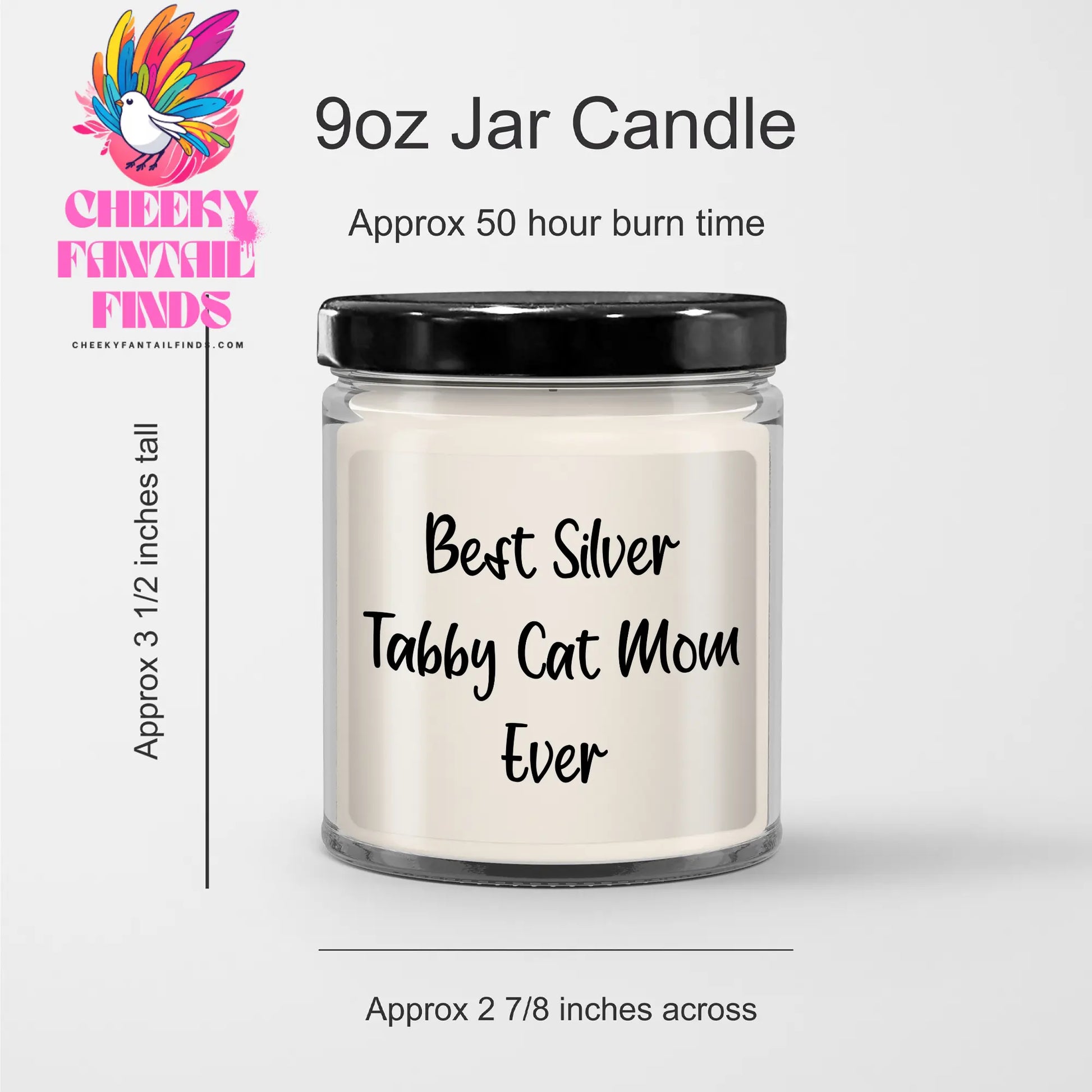 Gifts for Silver Tabby Cat Mom: Best Silver Tabby Cat Mom Ever - 9oz Vanilla Soy Candle - Funny Gifts for Silver Tabby Cat Lovers - Father's Day Unique Gifts from Kids - Image 3