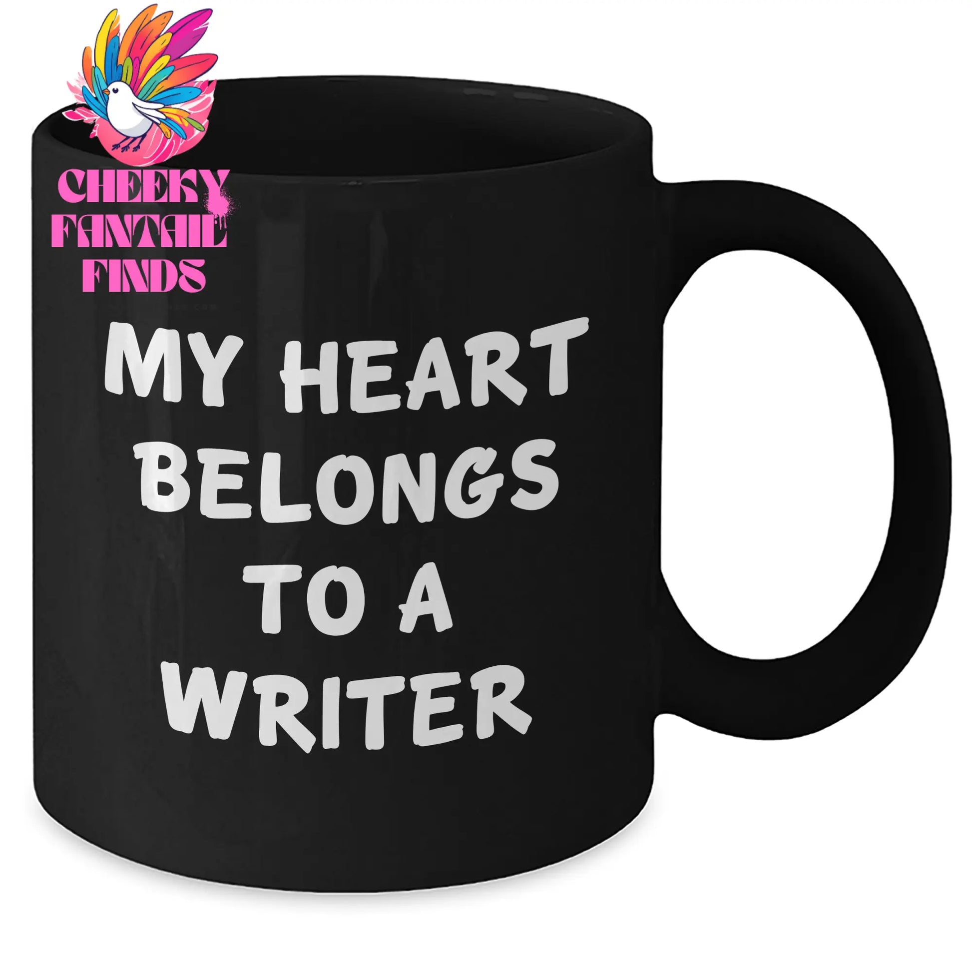 Gifts from Men to Writers, My Heart Belongs To A Writer, Funny Quote on Black Coffee Mug, Mother's Day Unique Gifts for Her - Additional