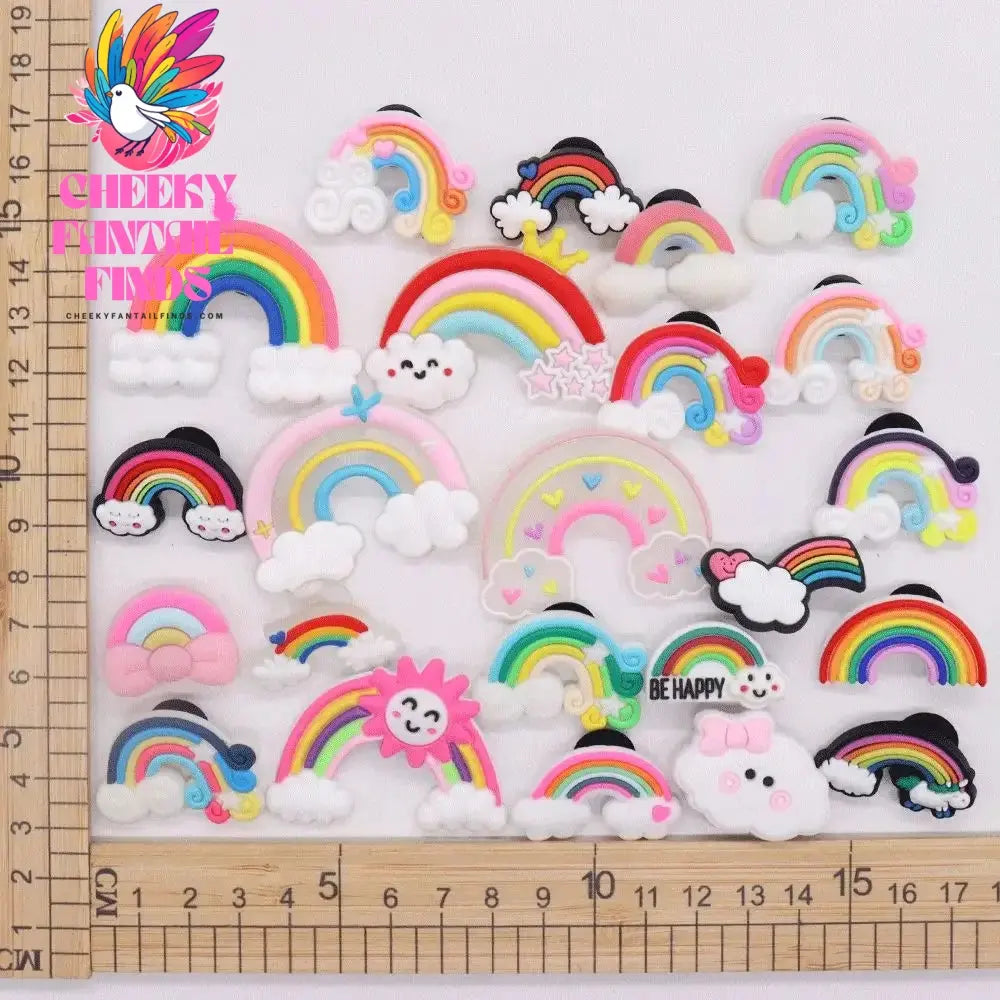Good Quality 1pcs PVC Shoe Charms Colorful Beautiful Rainbow White Clouds Accessories DIY Shoe Ornament Fit Wristband Hot Gift - Cheeky Fantail Finds