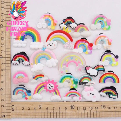 Good Quality 1pcs PVC Shoe Charms Colorful Beautiful Rainbow White Clouds Accessories DIY Shoe Ornament Fit Wristband Hot Gift - Cheeky Fantail Finds