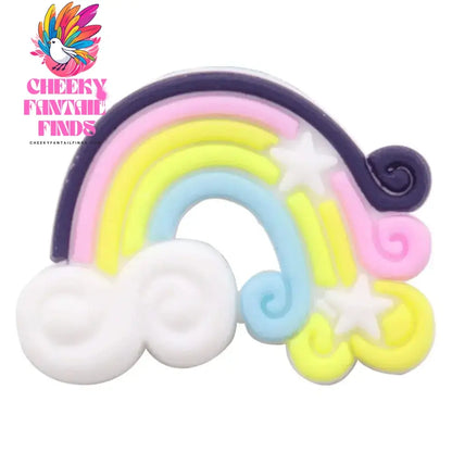 Good Quality 1pcs PVC Shoe Charms Colorful Beautiful Rainbow White Clouds Accessories DIY Shoe Ornament Fit Wristband Hot Gift - Cheeky Fantail Finds