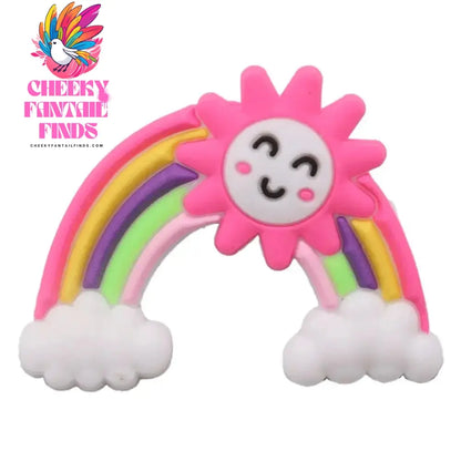 Good Quality 1pcs PVC Shoe Charms Colorful Beautiful Rainbow White Clouds Accessories DIY Shoe Ornament Fit Wristband Hot Gift - Cheeky Fantail Finds