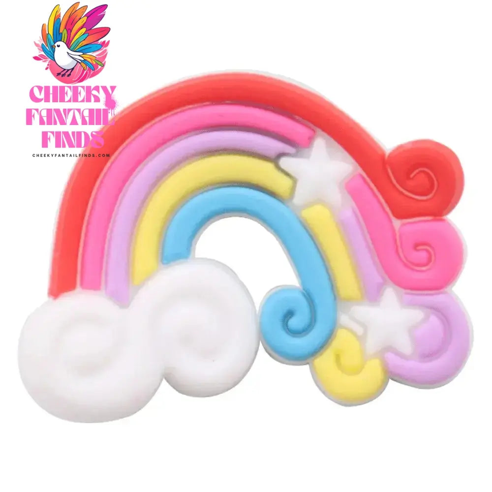 Good Quality 1pcs PVC Shoe Charms Colorful Beautiful Rainbow White Clouds Accessories DIY Shoe Ornament Fit Wristband Hot Gift - Cheeky Fantail Finds