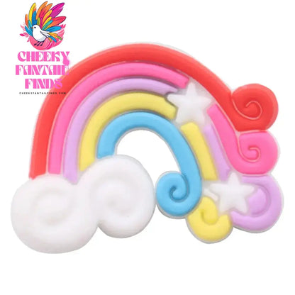 Good Quality 1pcs PVC Shoe Charms Colorful Beautiful Rainbow White Clouds Accessories DIY Shoe Ornament Fit Wristband Hot Gift - Cheeky Fantail Finds