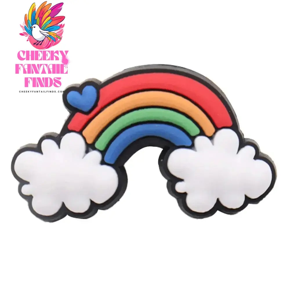 Good Quality 1pcs PVC Shoe Charms Colorful Beautiful Rainbow White Clouds Accessories DIY Shoe Ornament Fit Wristband Hot Gift - Cheeky Fantail Finds