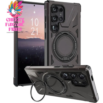 Gray For Samsung Galaxy S23 S23+ S23 Plus S23 Ultra S23 FE 5G Phone Case Shockproof Magnetic Heavy Duty Ring Kickstand Cover Cheeky Fantail Finds