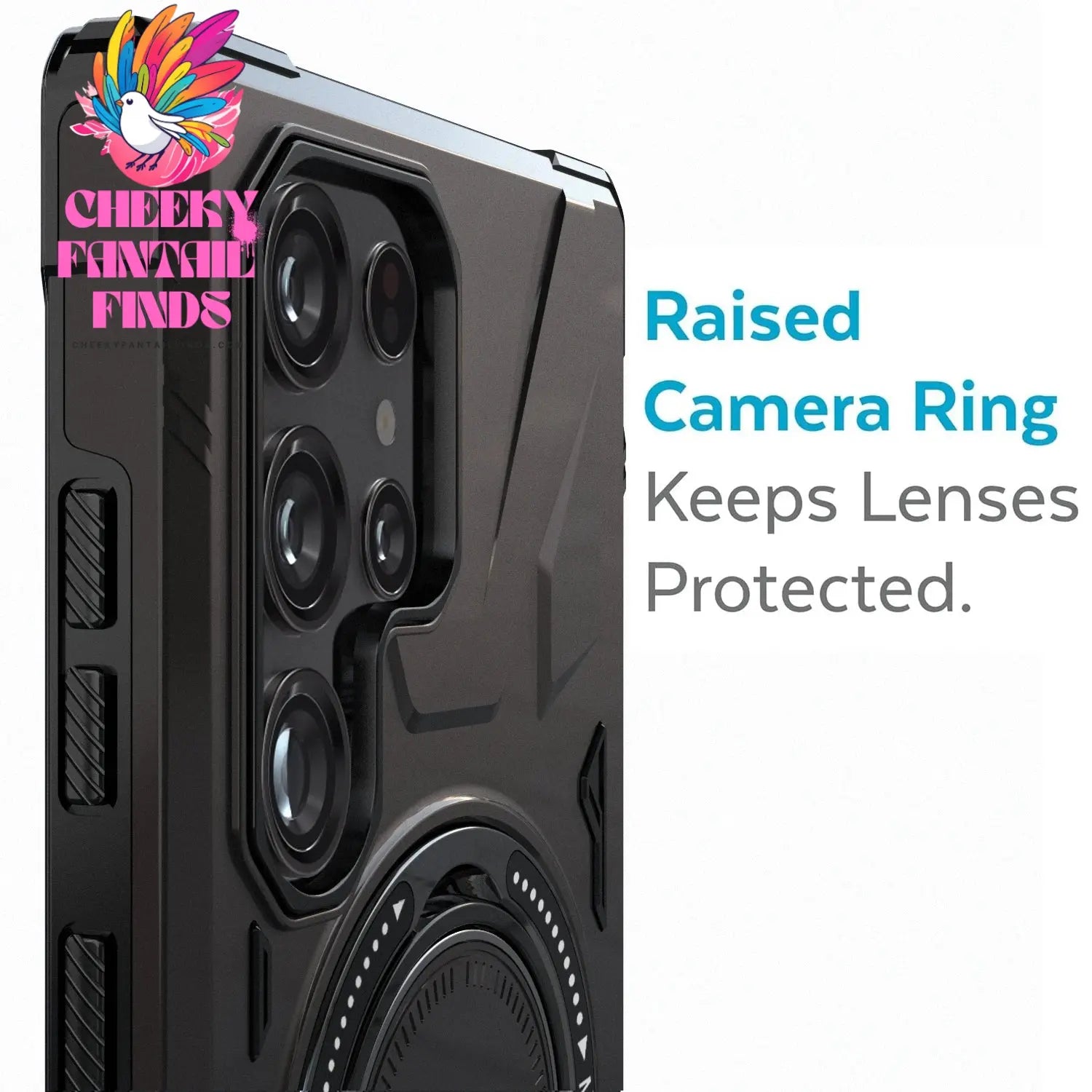 Gray For Samsung Galaxy S23 S23+ S23 Plus S23 Ultra S23 FE 5G Phone Case Shockproof Magnetic Heavy Duty Ring Kickstand Cover Cheeky Fantail Finds