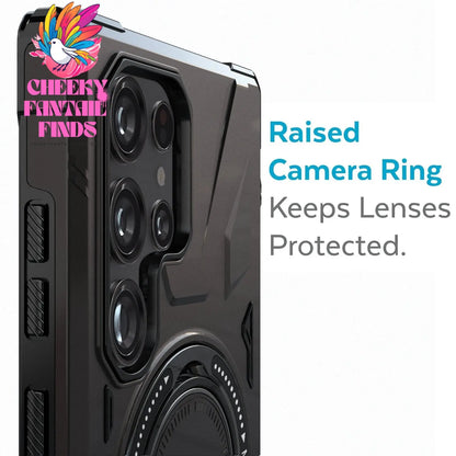 Gray For Samsung Galaxy S23 S23+ S23 Plus S23 Ultra S23 FE 5G Phone Case Shockproof Magnetic Heavy Duty Ring Kickstand Cover Cheeky Fantail Finds
