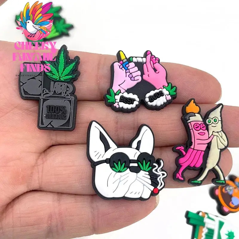 Green Leaf Shoe Charms for Clogs Sandals Decoration Shoe Accessories Charms for Friends Gifts Cheeky Fantail Finds