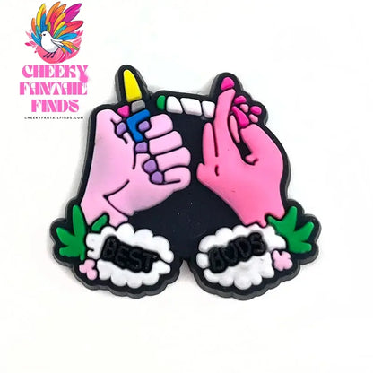 Green Leaf Shoe Charms for Clogs Sandals Decoration Shoe Accessories Charms for Friends Gifts Cheeky Fantail Finds