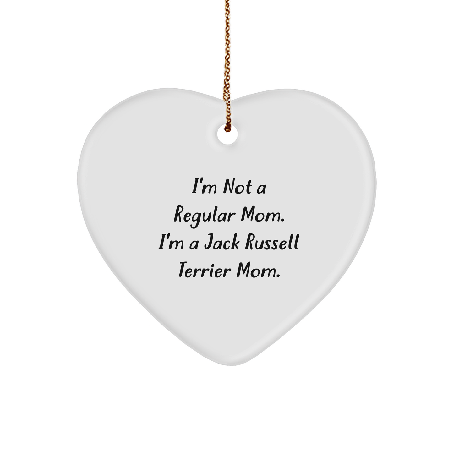 Funny Jack Russell Terrier Mom Gifts for Christmas, Heart Ornament, Gifts from Mom to Jack Russell Terrier Dog - Image 1
