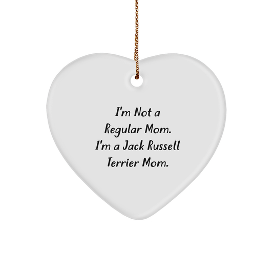 Funny Jack Russell Terrier Mom Gifts for Christmas, Heart Ornament, Gifts from Mom to Jack Russell Terrier Dog - Image 1