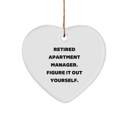 Apartment Manager Gifts from Friends - Heart Ornament for Retired Apartment Manager on Christmas - Image 1