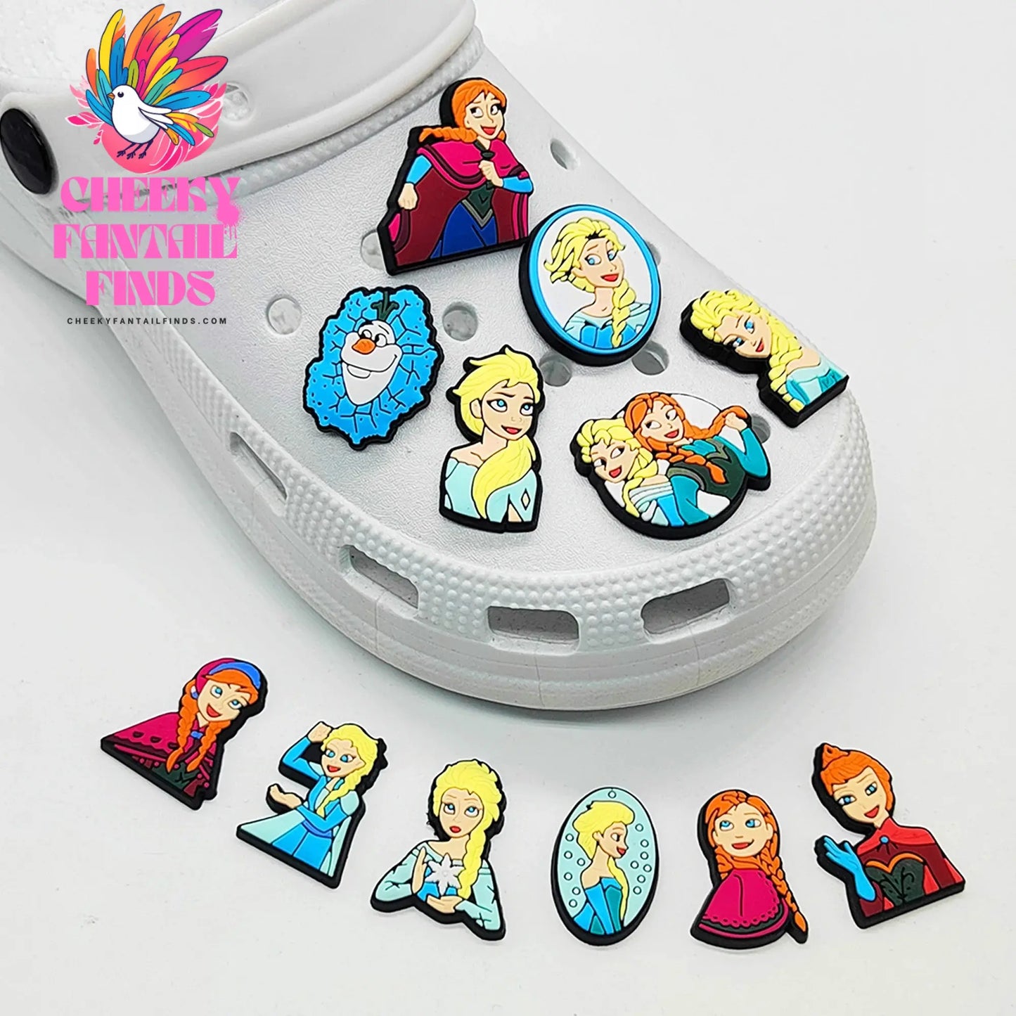 HOT Sale 1pcs Frozen Movie Cartoon series Shoe Charms Accessories Decorations PVC Buckle for Kids Party Xmas Gifts Cheeky Fantail Finds