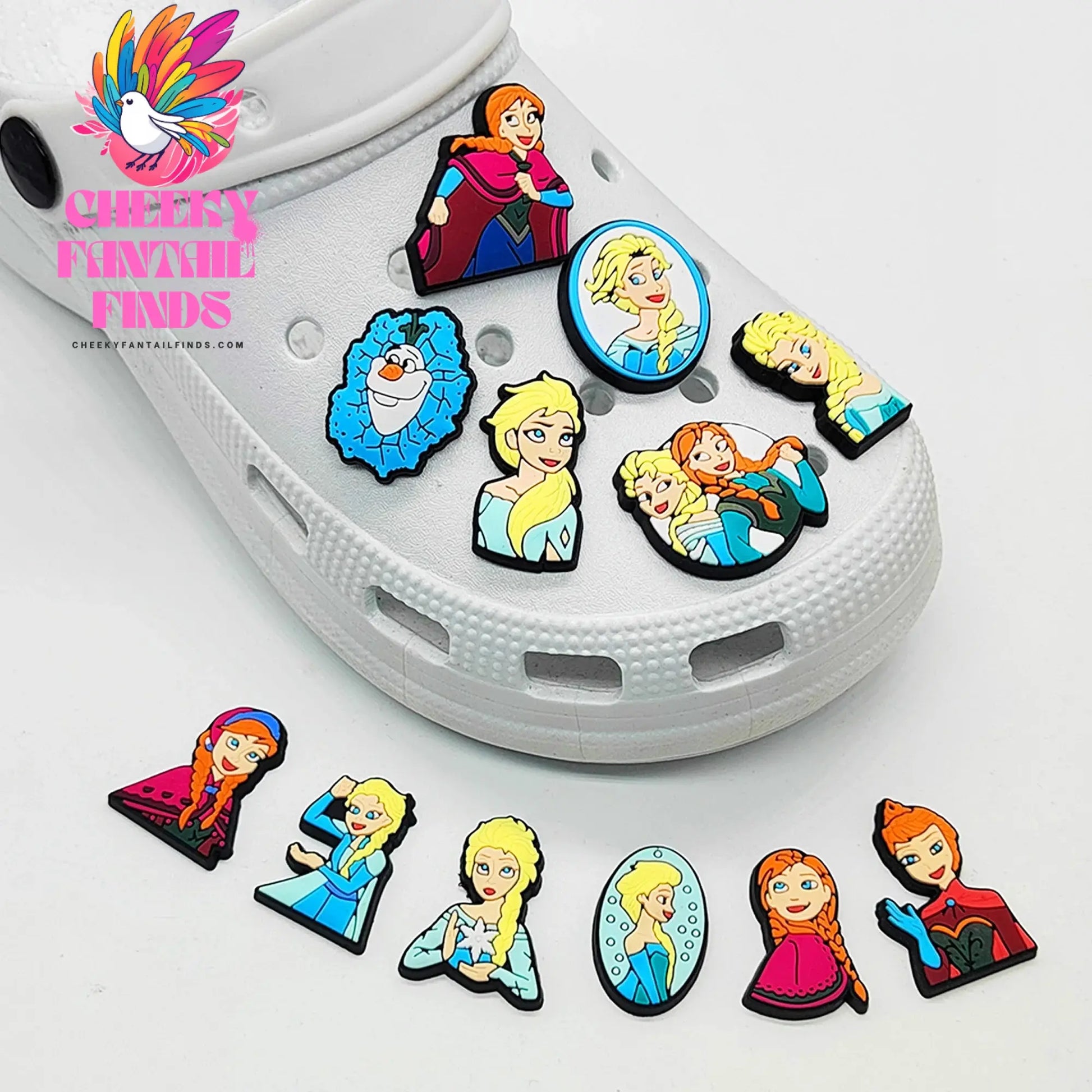 HOT Sale 1pcs Frozen Movie Cartoon series Shoe Charms Accessories Decorations PVC Buckle for Kids Party Xmas Gifts Cheeky Fantail Finds