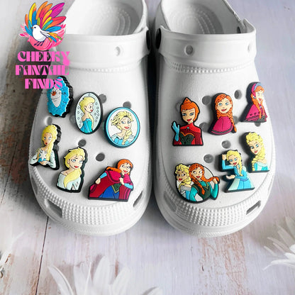 HOT Sale 1pcs Frozen Movie Cartoon series Shoe Charms Accessories Decorations PVC Buckle for Kids Party Xmas Gifts Cheeky Fantail Finds