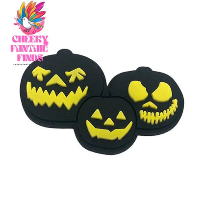 Halloween Pumpkin Ghost Shoe Charms for Clogs Sandals Decoration Shoe Accessories Charms for Friends Gifts Cheeky Fantail Finds