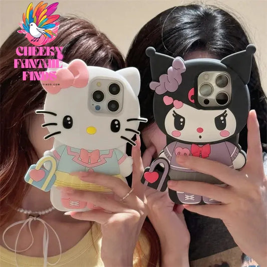 Handbag Hello Kitty Kuromi For iPhone 16 15 14 13 12 11 Pro Max Silicone Soft Cover Case Cheeky Fantail Finds
