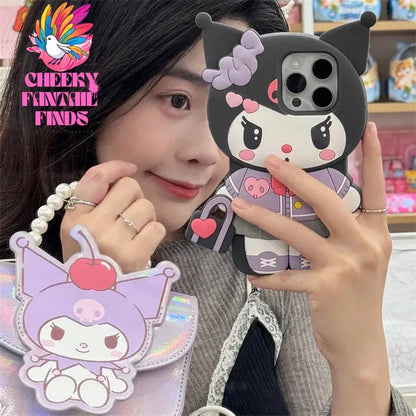 Handbag Hello Kitty Kuromi For iPhone 16 15 14 13 12 11 Pro Max Silicone Soft Cover Case Cheeky Fantail Finds