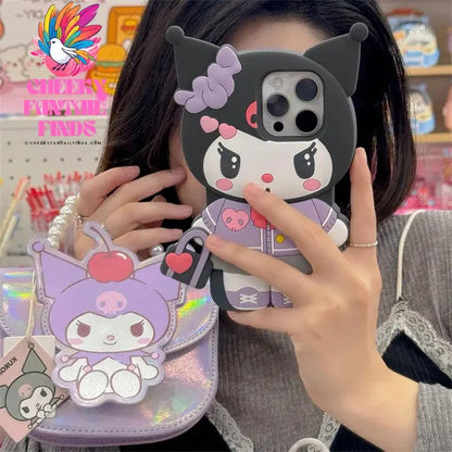 Handbag Hello Kitty Kuromi For iPhone 16 15 14 13 12 11 Pro Max Silicone Soft Cover Case Cheeky Fantail Finds