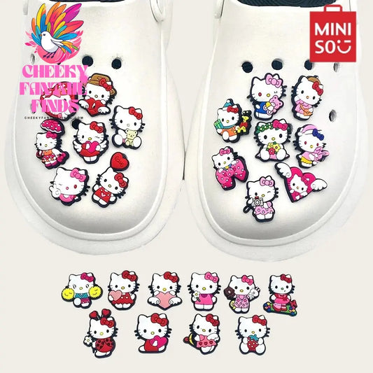 Hello Kitty Shoes Accessories Cute Cartoon Charms Fashion Gifts For Diy Decoration Soft Buckle Shoe Charms - Cheeky Fantail Finds