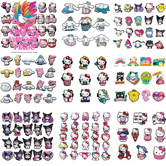 Hellokitty Kuromi Cinnamoroll Shoe Charms PVC Shoe Accessories Decoration Buckle For Clog Sandal Kids X-mas Gifts - Cheeky Fantail Finds