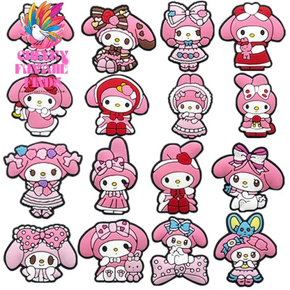 Hellokitty Kuromi Cinnamoroll Shoe Charms PVC Shoe Accessories Decoration Buckle For Clog Sandal Kids X-mas Gifts - Cheeky Fantail Finds