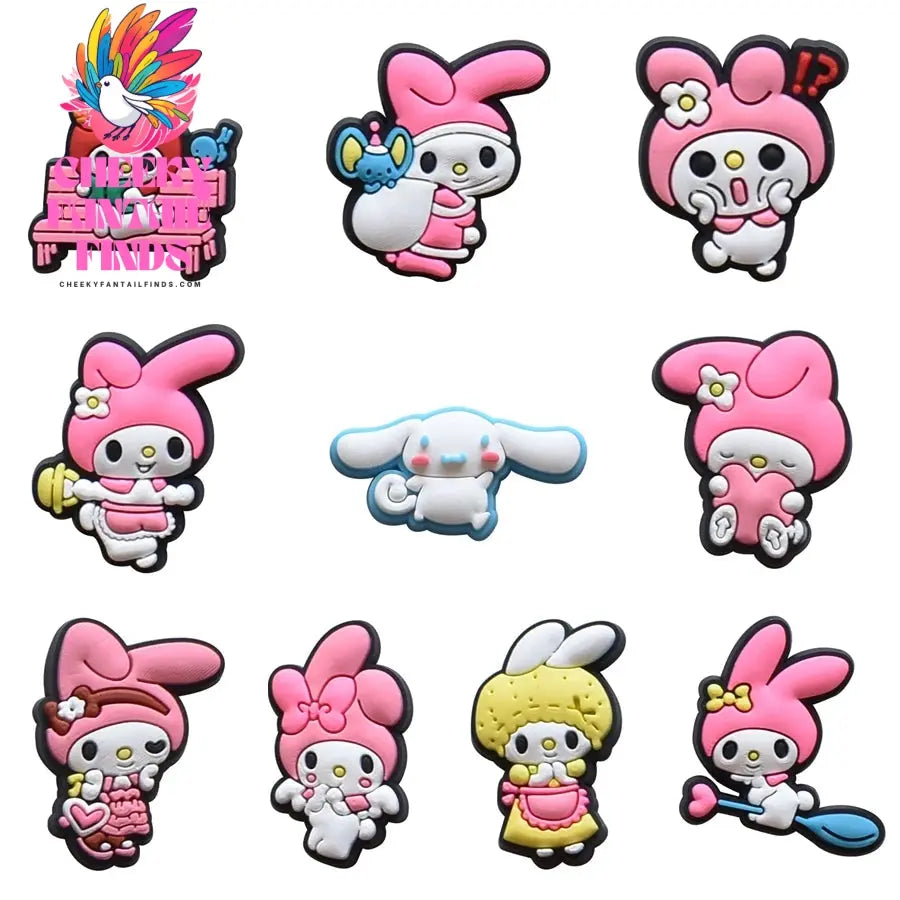 Hellokitty Kuromi Cinnamoroll Shoe Charms PVC Shoe Accessories Decoration Buckle For Clog Sandal Kids X-mas Gifts - Cheeky Fantail Finds