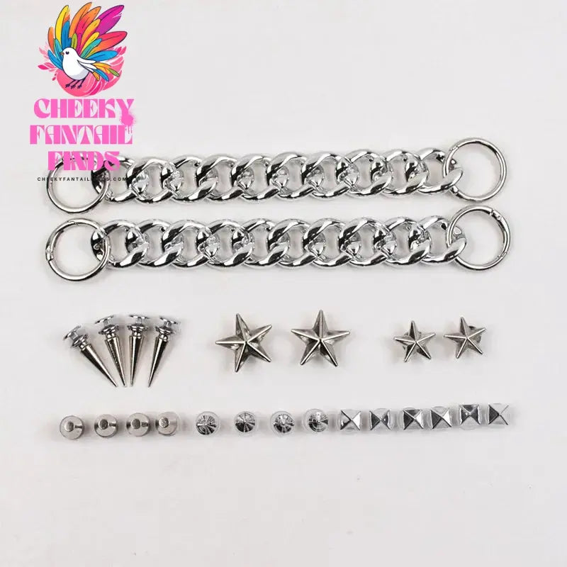 High Quality Fashion Metal Rivet Hole Shoe Charms Designer Vintage Clogs Shoe Accessories Trend All-match Charms DIY Punk Style Cheeky Fantail Finds