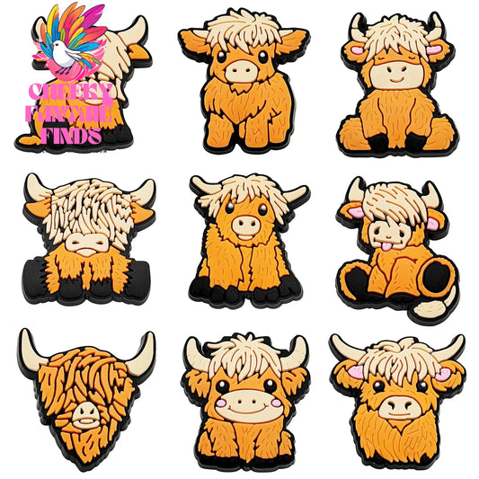 Highland Cow Shoe Charm for Cute Sandals DIY Lovely Animal Shoe Decorations Accessories Slides Sandals Clogs Kids Gifts Cheeky Fantail Finds