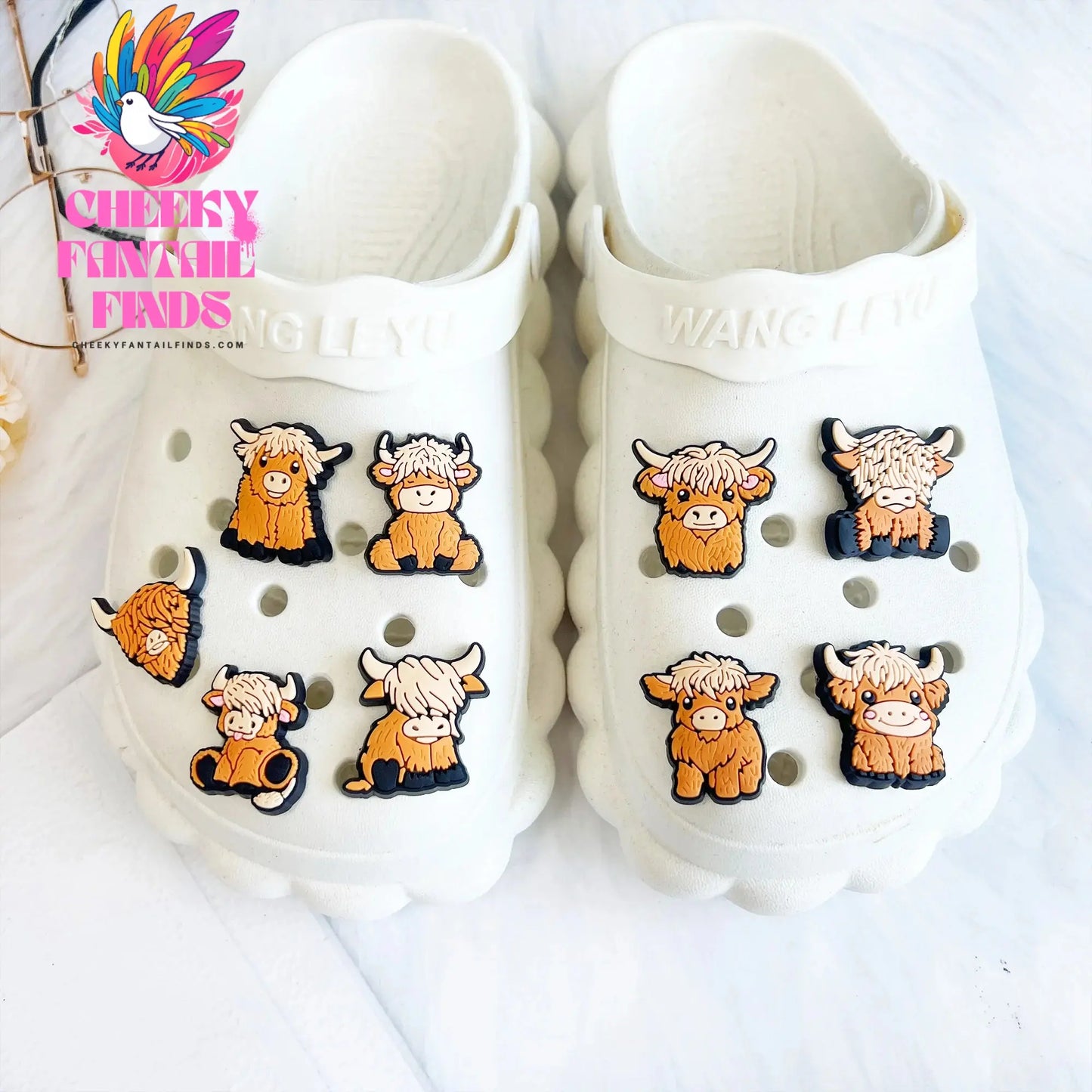 Highland Cow Shoe Charm for Cute Sandals DIY Lovely Animal Shoe Decorations Accessories Slides Sandals Clogs Kids Gifts Cheeky Fantail Finds