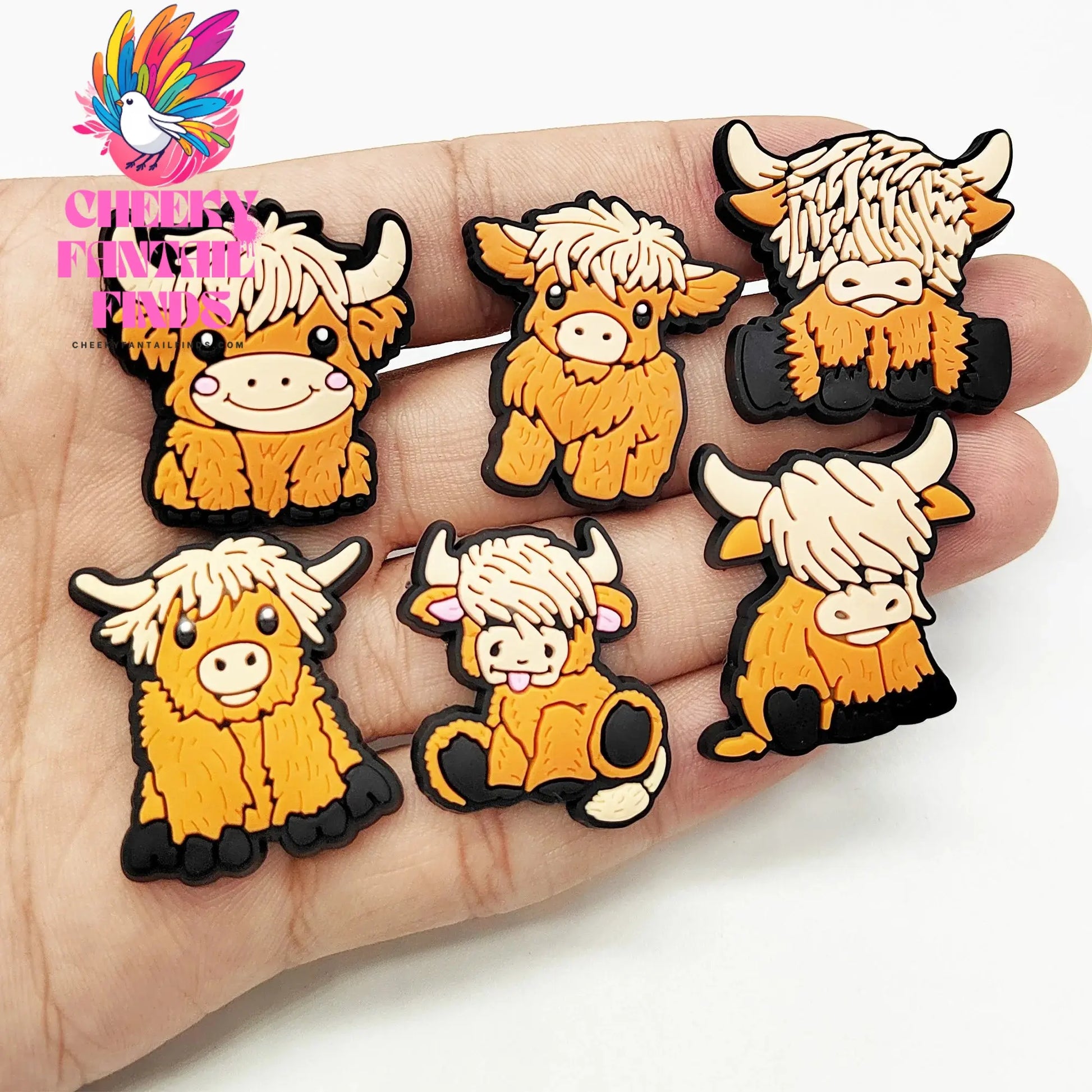 Highland Cow Shoe Charm for Cute Sandals DIY Lovely Animal Shoe Decorations Accessories Slides Sandals Clogs Kids Gifts Cheeky Fantail Finds