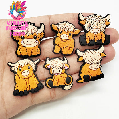 Highland Cow Shoe Charm for Cute Sandals DIY Lovely Animal Shoe Decorations Accessories Slides Sandals Clogs Kids Gifts Cheeky Fantail Finds