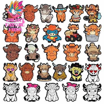 Highland Cow Shoe Charm for Cute Sandals DIY Lovely Animal Shoe Decorations Accessories Slides Sandals Clogs Kids Gifts Cheeky Fantail Finds