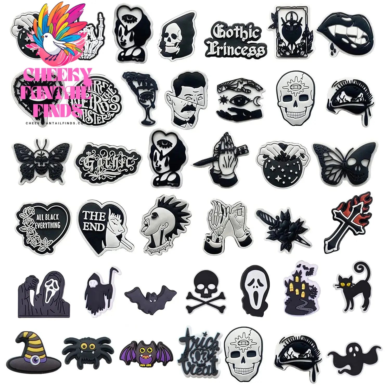 Horror Halloween Shoe Charms for Shoes Accessories Clogs Pins Women Badges Boy Girls Jeans Kids Decorations Shoes Accessories Cheeky Fantail Finds