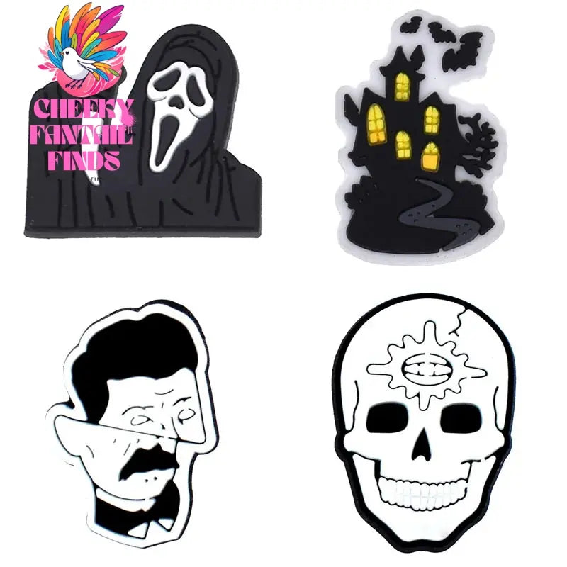 Horror Halloween Shoe Charms for Shoes Accessories Clogs Pins Women Badges Boy Girls Jeans Kids Decorations Shoes Accessories Cheeky Fantail Finds