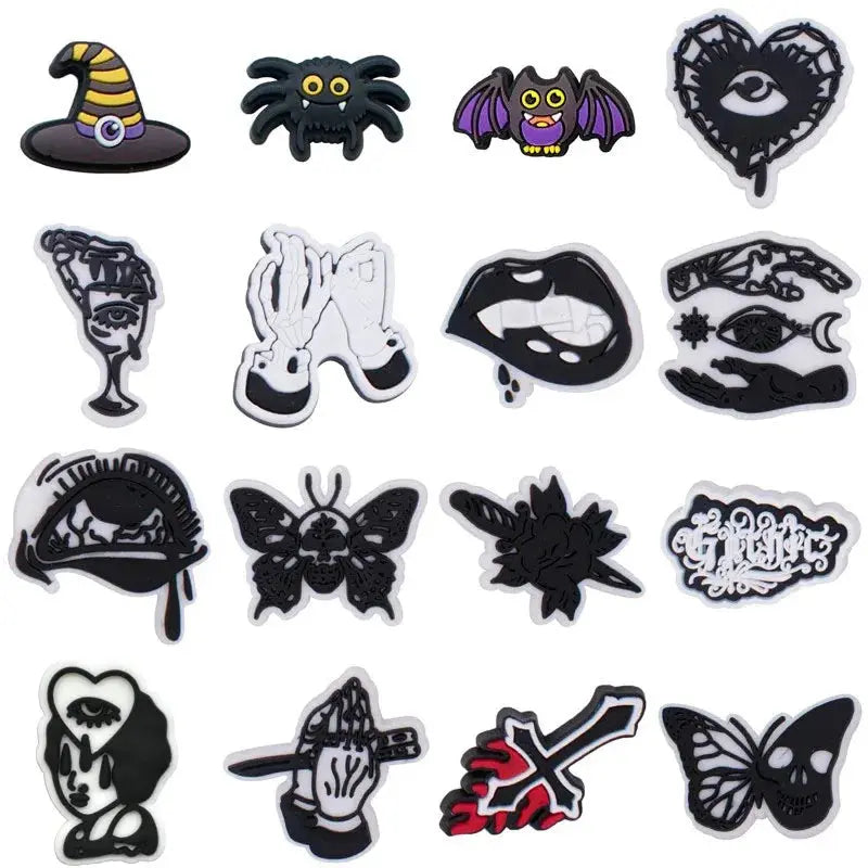 Horror Halloween Shoe Charms for Shoes Accessories Clogs Pins Women Badges Boy Girls Jeans Kids Decorations Shoes Accessories Cheeky Fantail Finds