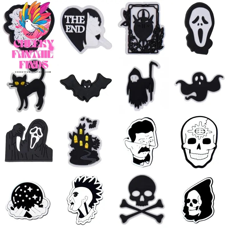 Horror Halloween Shoe Charms for Shoes Accessories Clogs Pins Women Badges Boy Girls Jeans Kids Decorations Shoes Accessories Cheeky Fantail Finds