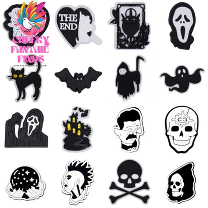 Horror Halloween Shoe Charms for Shoes Accessories Clogs Pins Women Badges Boy Girls Jeans Kids Decorations Shoes Accessories Cheeky Fantail Finds
