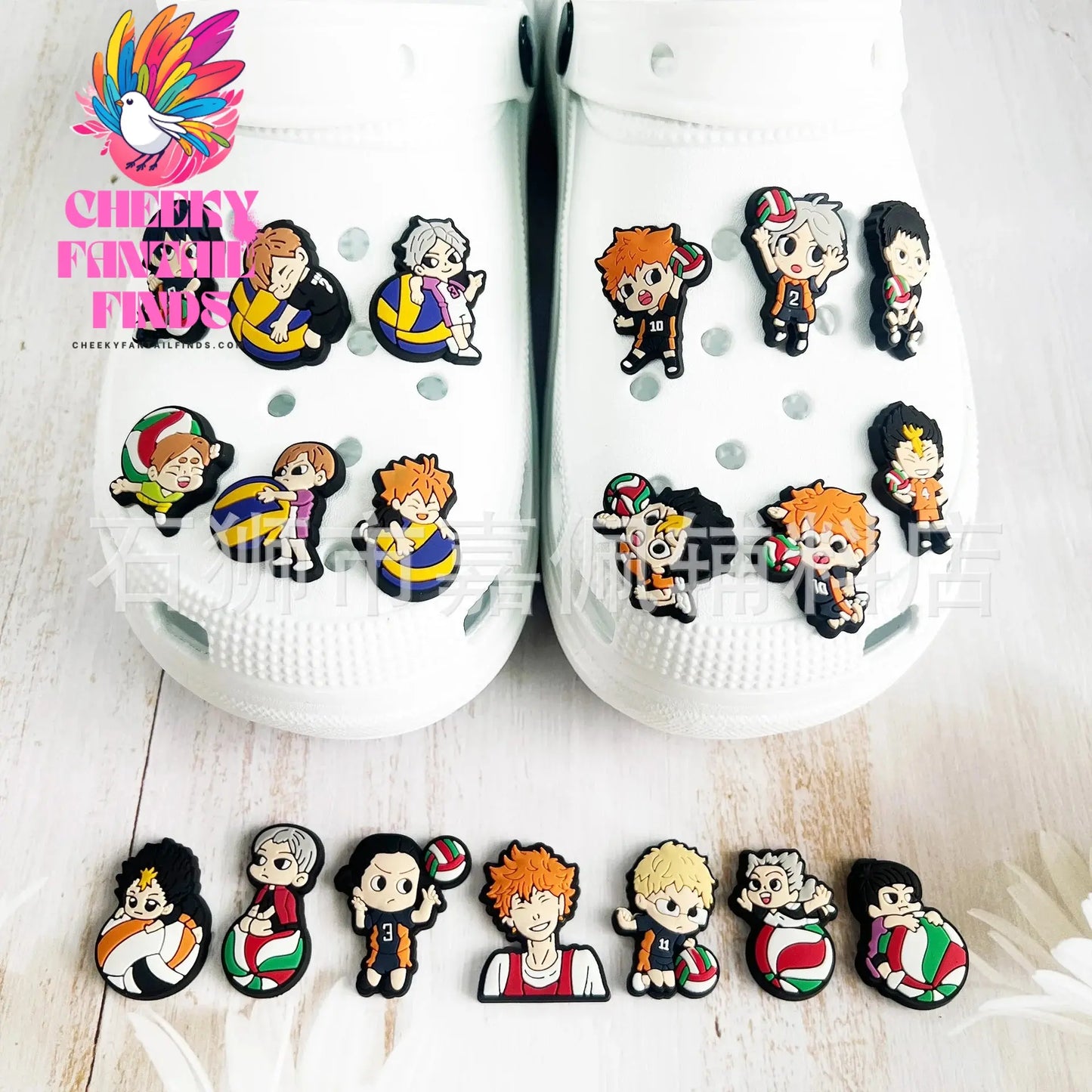 Hot 21Pcs/set Cartoon Kid Shoes Accessories PVC Buckle Decoration Fit for hole shoes bags and bangles Cheeky Fantail Finds